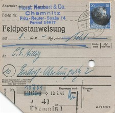 891853) SBZ Postanweisung mit