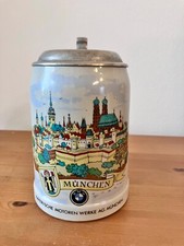 Bierkrug mit Zinndeckel 0,5L