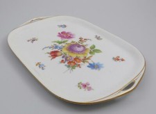 Hutschenreuther Tablett bemalt Dresden Blumen um 1900 30x20,5cm