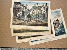 4 colorierte Lithographien "Wilhelm Tell", Verlag E .G. MAY Frankfurt um 1850