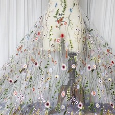 1 Yard Blume bestickt Stoff