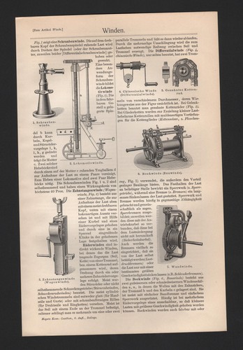 Lithografie 1909 winden - lithografie,