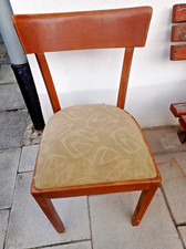 Holzstuhl Stuhl vintage abnehmbar Sitz Braun Bauhaus stiel frankfurt restaurier