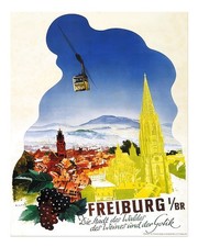 Vintage Freiburg Reiseplakat