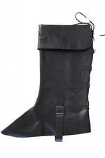 Gamaschen Stiefelstulpen Mittelalter LARP Schwarz Applikation Karneval Fasching