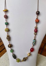 Halskette,alte, afrikanische Perlen,mittellang