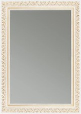 CLAMARO 'Friedrich' Antik Wandspiegel mit Rahmen | Weiss Gold Shabby Vintage_