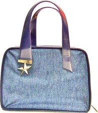 Thierry Mugler Jeans and Leather Bag With Iconic Angel Star