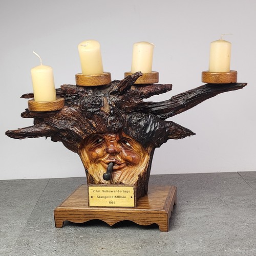 Holz kerzenständer geschnitzt - holz,