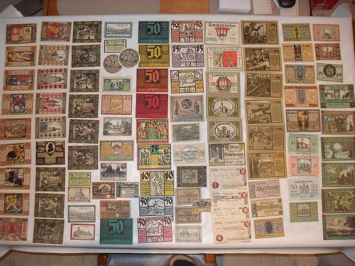 Sammlung 173 notgeldscheine - sammlung,