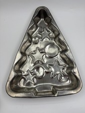 Backform Weihnachten – Tannenbaum aus Aluminium, groß ca. 40 × 28 cm, Vintage