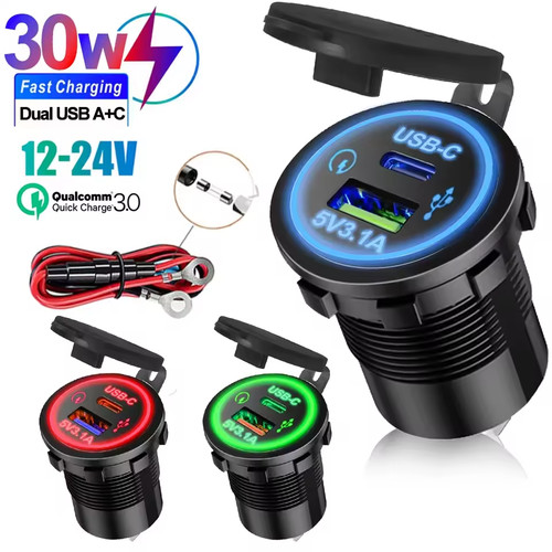 12v dual usb - steckdose, 3.0