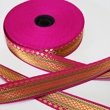 Borte 1M Orient Bordüre lfm 28mm Band Webband  Sariborte Nähen Magenta 2,8