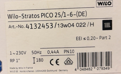 Wilo stratos pico 6 - pico, 25/1-6