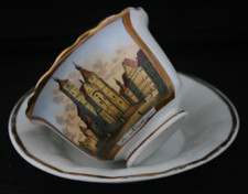 Super seltene Biedermeier  Ansichtentasse " Die Neupfarre "   Regensburg um 1840