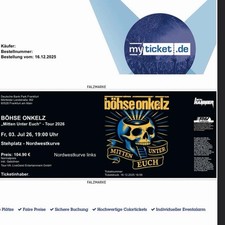 2x Böhse Onkelz Stehkarten