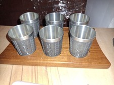6 Zinn Geschirr Becher Set 5cm