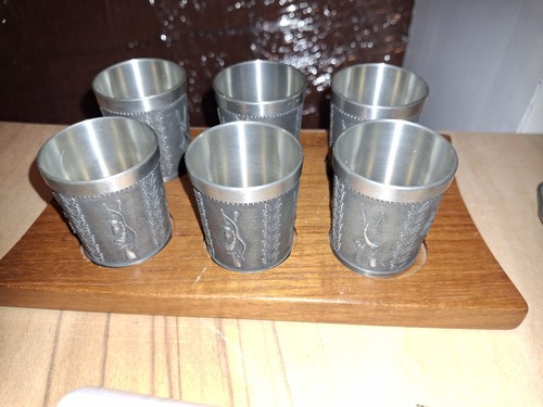 Zinn geschirr becher set 5cm - 6,