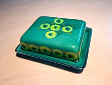 SMF Schramberg - Original Butterdose "Isar", handbemalt, Butterglocke 1970er