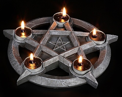 Teelichthalter pentagramm - teelichthalter,
