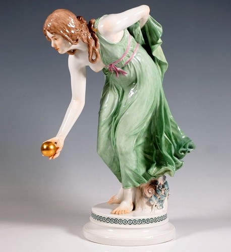 Meissen figur kugelspielerin - meissen,