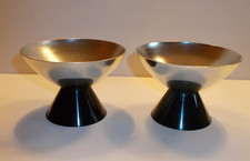 Eisbecher Alu eloxiert Aluminium Eisschale mit Plastefuß 2 Stück  DDR Osttalgie
