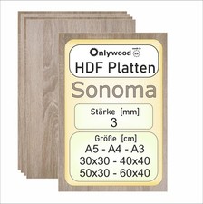 HDF MDF Platten - 3mm - Sonoma