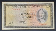 50 Francs Luxemburg / Luxembourg 06.02.1961  ( Dachbodenfund )
