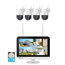 WLAN Funk PTZ Überwachungssystem mit NVR Monitor Video 5MP IP Kamera Set Außen