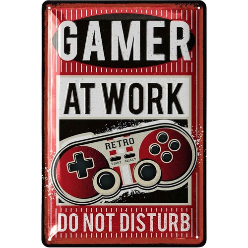 Retro blechschild gaming - blechschild,