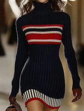 Damen gestreiftes Rollkragen