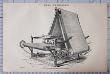 1868 PRINT WOOL MACHINERY FERRABEE & Co WOOL LAP MACHINE 