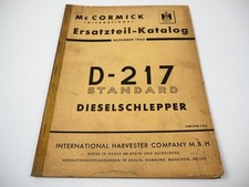 Mc Cormick D-217 Standard Dieselschlepper Ersatzteilkatalog Ersatzteilliste 1960