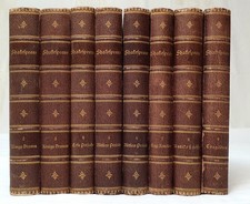 Shakespeare deutsche Ausgabe um 1900 gesammelte Werke Band 2 bis 9