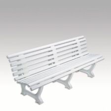 Parkbank Bank 4 Sitzer aus Kunststoff weiß Sitzbank 200 cm stabile Gartenbank
