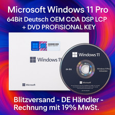 Microsoft Windows 11 Pro 64Bit Deutsch OEM COA Vollversion Lizenz + DVD