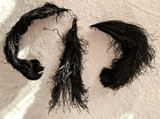 Straussenfedern 3 Stück ca 35 cm schwarz
