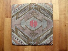Alte Kelim Kissenhülle, Wolle, handgewebt, 40 x 40 cm, Sitzkissen, 