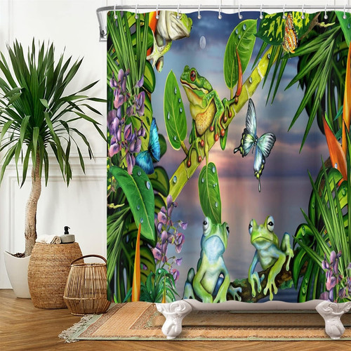 90x183cm frosch duschvorhang - 90x183cm,