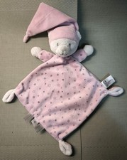 Nicotoy Schmusetuch Schnuffeltuch Kuscheltuch BÄR rosa Sterne Zipfelmütze TOP