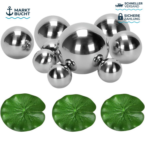 Schwimmkugeln set 9er silber - schwimmkugeln,