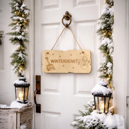 Holzschild winterdienst winter - winterdienst,