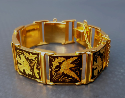 Toledo armband schwarz gold - armband,