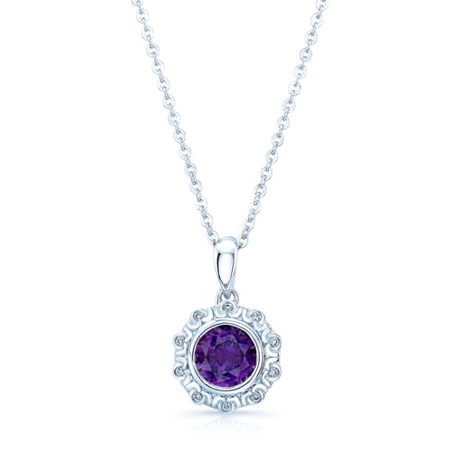 14k weißgold amethyst diamant - amethyst,