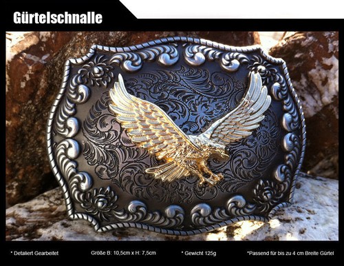 Gürtelschnalle adler golden - gürtelschnalle,