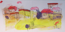 Zeichnung landschaft italien - zeichnung,