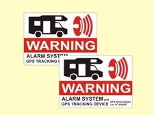 2 x ALARM GESICHERT Wohnmobil Aufkleber Warnschild GPS Sticker Alarmanlage