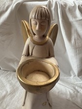 ? Großer Engel Figur Grab Deko Garten Kerzenständer Keramik Outdoor Valentino ?