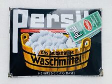 Emailschild Persil Waschmittel - Schweizer Zuber - 45x33cm - Original, um 1920