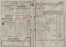 Frachtbrief 1936, Werner & Pfleiderer STUTTGART-FEUERBACH nach DESSAU